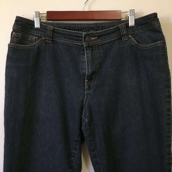 Contrast Jeans Dark Navy Blue Denim Capris - Picture 3 of 16